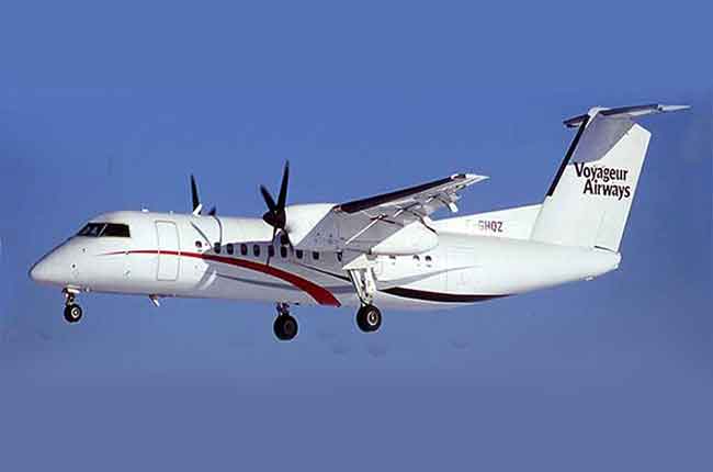 Voyageur Airways aircraft in North Bay Ontario